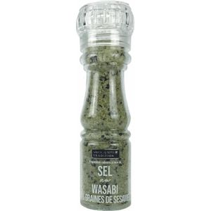 Savor & Sens Zoutmolen - Peper- en zoutstel - Wasabi & Sesamzaad Zoutmolen - 135 gram -