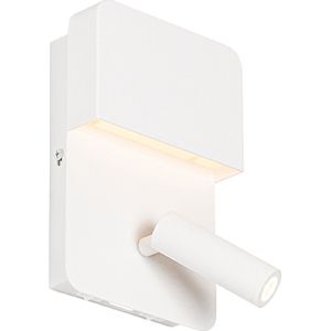 QAZQA robin - Moderne LED Wandlamp voor binnen - 1 lichts - D 135 mm - Wit - Woonkamer | Slaapkamer | Keuken