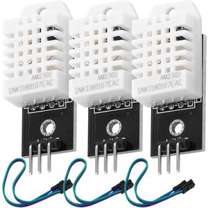 AZDelivery 3 x DHT22 AM2302 Temperatuursensor en Vochtigheidssensor met Bord en Kabel compatibel met Arduino Inclusief E-Book!