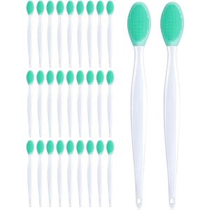 Allecto plus - Siliconen Exfoliërende Lip Borstel Dubbelzijdig voor Zachte Reiniging - 24 Stuks - Groen