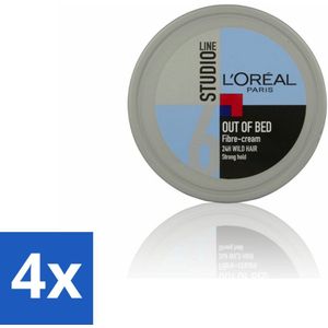 4 x L'Oréal Studio Line Special FX Out of Bed Fibre Cream 150 ml - Haar Styling - Warrig Effect - L'Oréal Paris - Studio Line - Haar Crème