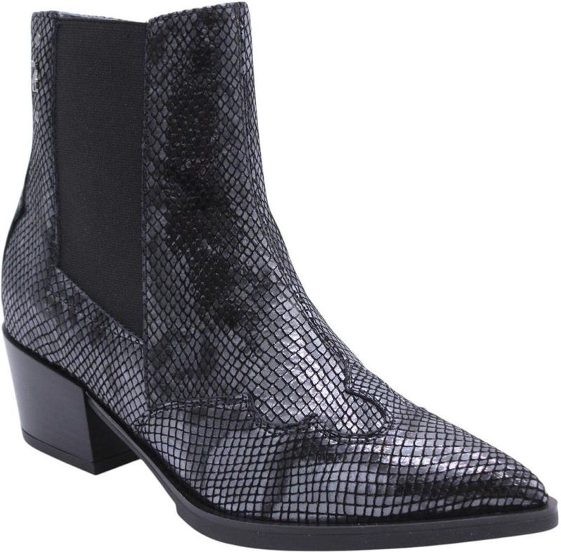 Nero Giardini - Enkellaarsjes - Zwart - Blokhak - Leer