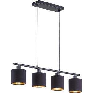 LED Hanglamp - Torna Torry - E14 Fitting - Rechthoek - Mat Zwart - Aluminium