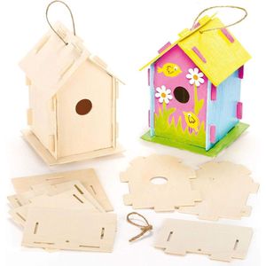Vogelhuisje bouwpakket van hout - 2 stuks - 17 cm - DIY - Vogelhuisje bouwen