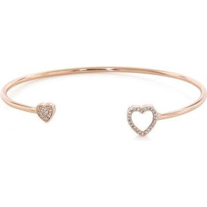 Fate Jewellery Bangle FJ511 - Heart - 925 Zilver, Rose goud verguld - Hartje