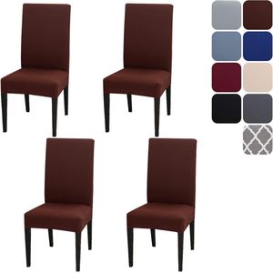 Stoelhoezen, set van 4 of 6 stretch stoelhoezen voor eetkamerstoelen, afneembaar, wasbaar, decoratie, voor hotel, ceremonie, banket, keuken, restaurant, huis, bruiloft, feest