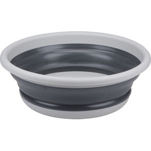 Afwasteil/wasmand emmer opvouwbaar - kunststof - 8 Liter - grijs - D37 x H13 cm- huishoud/camping