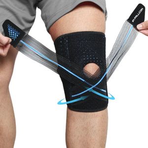 Verstelbare kniebrace voor meniscus en rotuliana met stabilisatoren, geschikt voor sporters