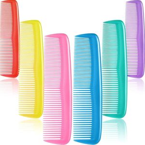 Green Glow - Kleurrijke 12 stuks Haarkammen Set voor Kinderen, Vrouwen en Mannen - Plastic Fijne Dressing Kammen in Geel, Paars, Groen, Blauw, Rood en Roze.