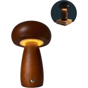 Mushroom lamp - Paddestoel lamp - Paddenstoel lamp - Tafellamp - Hout - Medium