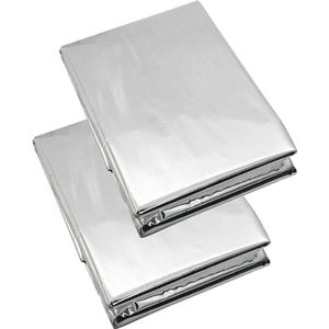 Van Os Nooddeken/reddingsdeken/isolatiedeken - 2x - 132 x 202 cm - zilver - warmtedeken
