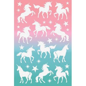 Unicorn Stickers met Glitters - Stickervel Unicorn met Glitters - Glitterstickers Unicorn - Stickers Meisjes - Stickers Kind - Knutselen Meisjes