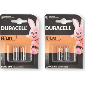 Duracell 23A Alkaline Batterijen - Pack van 4 stuks - 1.5V - 2.6CM x 0.8CM - Alkaline Technologie - MN9100 LR1 N