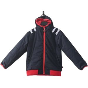 Ducksday - Omkeerbare Winterjas - Kinderen - Unisex - Waterdicht - Donkerblauw - Winddicht - Rood - Blauw -Beide zijden waterdicht - maat 134/140 - 10 jaar