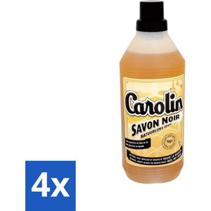 Carolin - Savon Noir - Vloerreinigingsmiddel - Natuurlijke Zeep - 1 L - Voordeelverpakking - 4 stuks