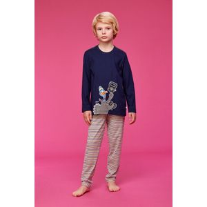 Woody pyjama jongens/heren - donkerblauw - kalkoen - 232-10-PLU-S/839 - maat 164