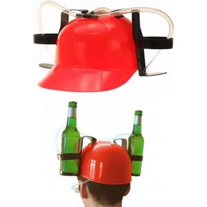 Drinkhelm - Bierhelm - Drankhelm - Bierhoed - Drankspel - Kunststof - rood