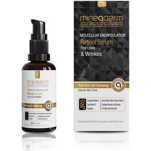 Mineaderm Retinol Serum with high concentrations of hyaluronic acid, vitamin C, and ceramides – Anti-wrinkle and brightening treatment for smoother, more radiant skin – 30 ml