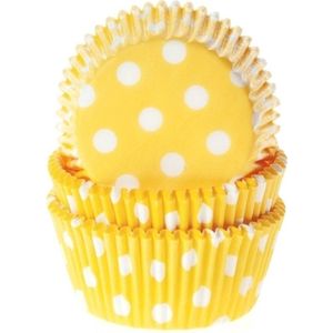 House of Marie Cupcake Vormpjes (Baking Cups) - Stippen Geel - pk/50