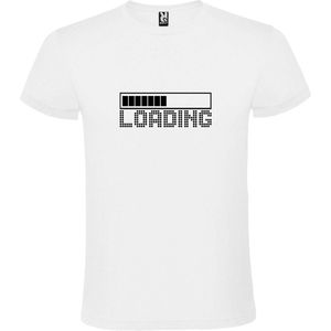 Wit T-Shirt met “ Loading “ afbeelding Zwart Size XXXL