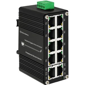 Mini industriële 10-poorts Gigabit Ethernet Switch