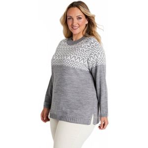 Trui met jacquardgebreide tuniek