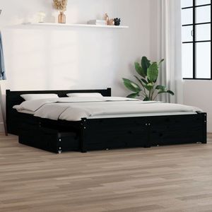 The Living Store Houten Bed - Classic s - 140.5 x 195.5 x 51 cm - Massief grenenhout - Stevige lattenbodem