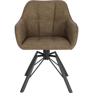 Luxe Stoel - Bureaustoel - Fauteuil - Stoel - Luxe Eetkamerstoel - Lounge Stoel - Donker bruin - kunstleer