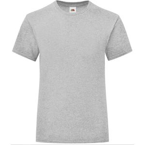 Fruit Of The Loom Meisjes Iconische T-Shirt (Heather Grijs)