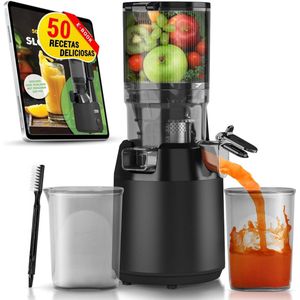Slowjuicer - Juicer - Juice Maker - Groenten En Fruitpers - BPA Vrij - Sapcentrifuge - Vruchtvleescontainer - Met Pulpcontainer - Grote Vulopening - Langzaam Persen