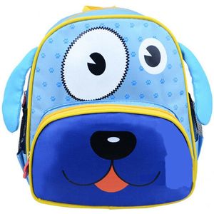 Schoolrugzak - Rugzak - Kinderrugzak - Nylon - Mode rugzak - Met blauwe hond cartoon - Klein: 24x20x10 cm