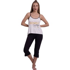 VANILLA - Midnight Cutie dames pyjama - Pyjamasets - viscose - PJ8743 - Wit - M