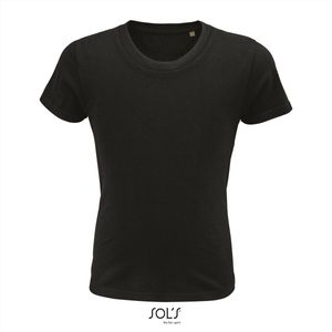 SOL'S - Pioneer Kinder T-Shirt - Zwart - 100% Biologisch Katoen - 110-116