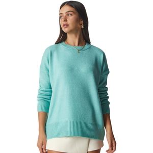 Happinessistanbul Oversized Gebreide Damessweater Met Ronde Hals En Ronde Hals Bv00085