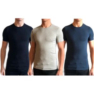 Dice mannen T-shirt ronde hals zwart/grijs/blauw maat S