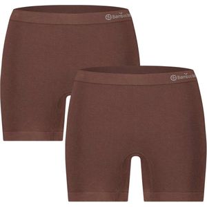 Comfortabel & Zijdezacht Bamboo Basics Selena - Bamboe Boxershorts Dames (Multipack 2 stuks) - Naadloos - Onderbroek - Ondergoed - Donker Bruin - S