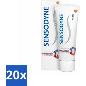 20 x Sensodyne - Tandpasta - Gevoeligheid & Tandvlees - Tandvleesverzorging - 75 ml - Fluoride - Mondverzorging - Tandenborstel