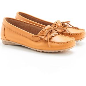 Damart - Ultrasoepele mocassin, kalfsleder - Dames - Geel - 36