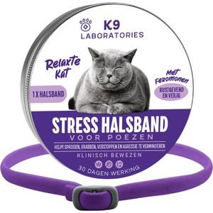 K9 laboratories Antistress halsband voor kat - met feromonen - Antistress - Anti-conflict - Alternatief voor Feliway