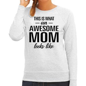 This is what an awesome mom looks like cadeau sweater grijs - dames - Moederdag / cadeau trui XXL