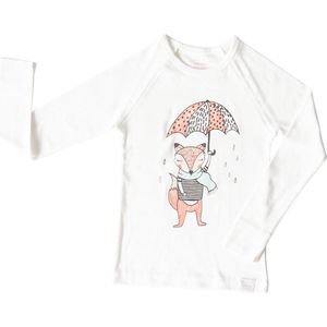 Hibboux pyjamashirt  Dreamer Fox unisex kids dierenprint vos (11-12 jaar)