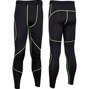 Avento Compressiebroek Comfort - Mannen - Zwart/Fluorgeel - Maat S