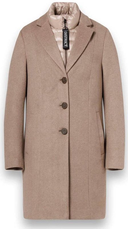 District - Sit UP - Lange Wollen Jas - Light Taupe