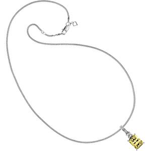 Diamonfire - Zilveren collier met hanger 45 cm - Iconic Yellow - Rechthoekige Gele steen