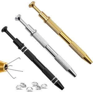 JGS Premium - 4-delige set kralenhouders met legering pincetten en gripgereedschap - voor sieraden maken en edelstenen - incl. 3 pincetten.