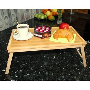 Laptoptafel voor bed, opvouwbare bedtafel,Laptoptafel for your bed, inklapbare laptoptafel - ontbijttafel met inklapbare poten 30 x 50 x 22 cm