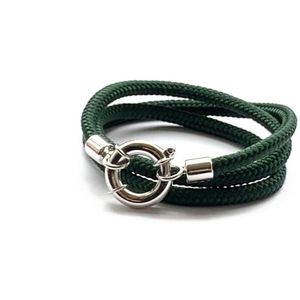 Jolla - dames wikkelarmband  - zilver - touw - Classic Rope - Groen