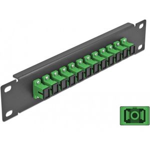 Delock - 10 inch - LWL Patchpanel - Groen/Zwart - 12 Poorten SC Simplex