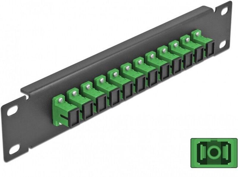Delock - 10 inch - LWL Patchpanel - Groen/Zwart - 12 Poorten SC Simplex