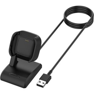 Smartwatch vervangende USB-oplader Dock-opladeradapter voor Fitbit Versa 2, kabellengte: 1m (zwart)